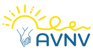 logo de l’associationreprésentant un généreux soleil éclairant une chaleureuse poignée de main à côté de laquelle est inscrit A,V,N,V.